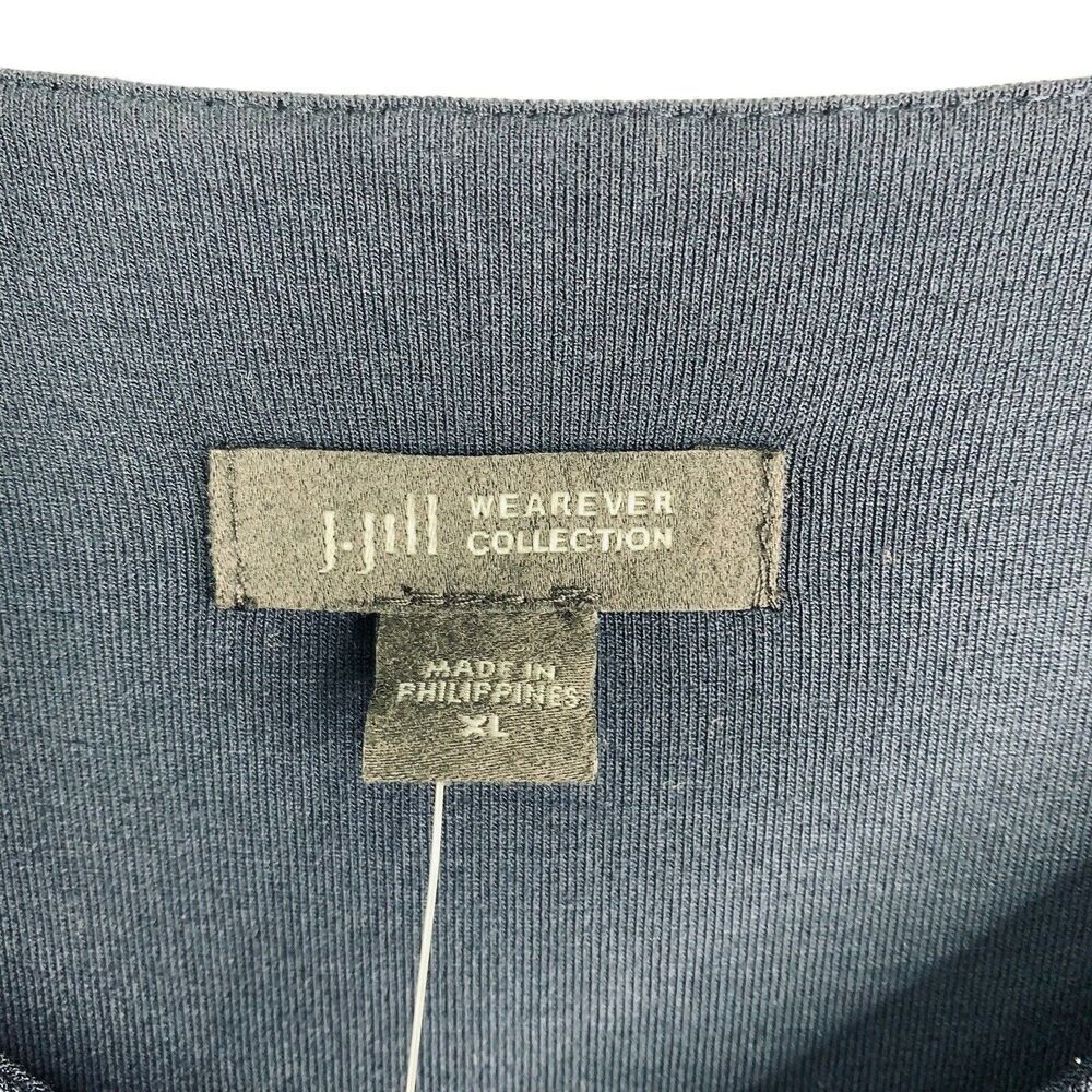 J Jill Navy V Neck Long Sleeve T-Shirt Shift Dress Womens Size XL NWT $99 - Picture 2 of 9